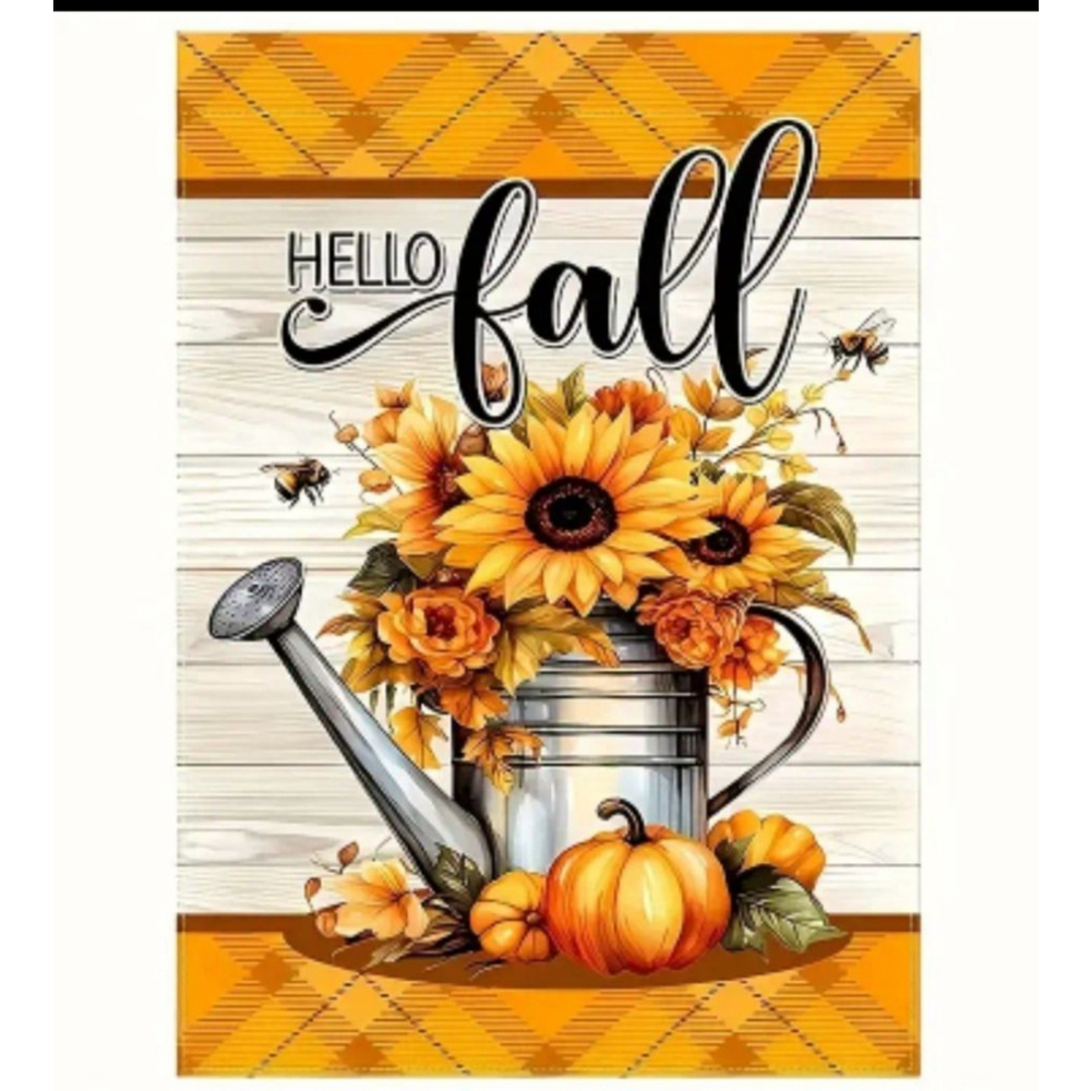 Fall Garden Flag, Orange, Garden Decor